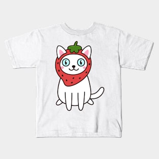 Strawberry cute cat Kids T-Shirt